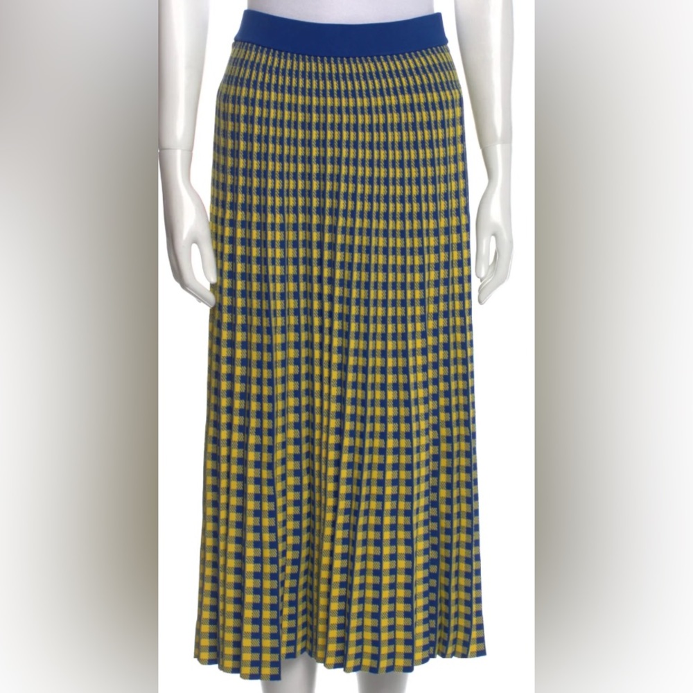 Derek Lam 10 Crosby Pleated Gingham Midi Skirt Set - Picture 8 of 14